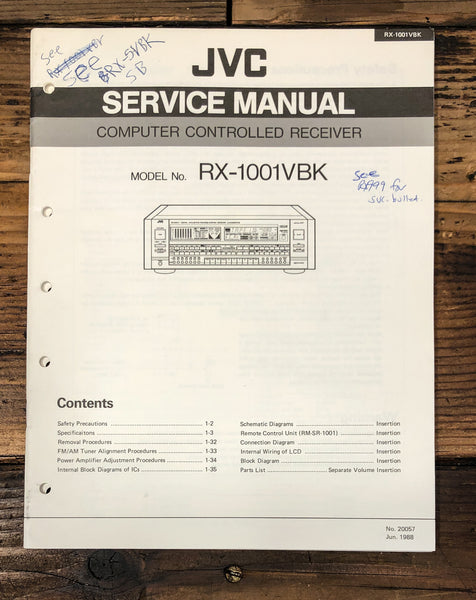 JVC RX-1001 VBK Receiver  Service Manual *Original*