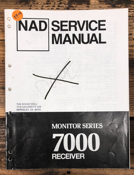 NAD Model 7000 Receiver  Service Manual *Original*