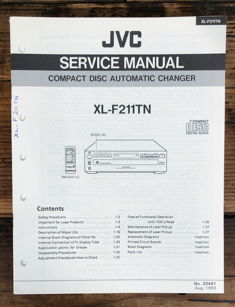 JVC XL-F211TN XL-F211 CD Player  Service Manual *Original*