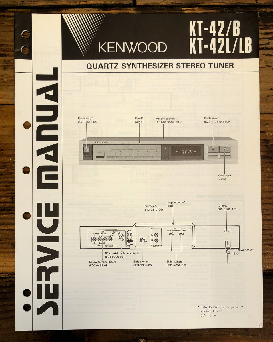 Kenwood KT-42 KT-42L Tuner Service Manual *Original*