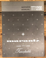 Marantz TT1200 TT-1200 Record Player / Turntable  Service Manual *Original*