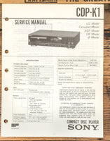 Sony CDP-K1 CD Player  Service Manual *Original*