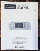 Pioneer SX-6 Receiver  Owner / User Manual *Original*