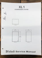 McIntosh XL1 XL-1 Speaker  Service Manual *Original*