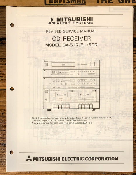 Mitsubishi DA-51R DA-51 DA-50R Receiver Add. Only Service Manual *Original*