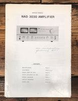 NAD Model 3030 Amplifier Service Manual *Original*
