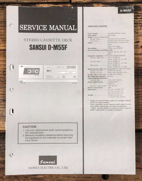 Sansui D-M55F Cassette  Service Manual *Original*