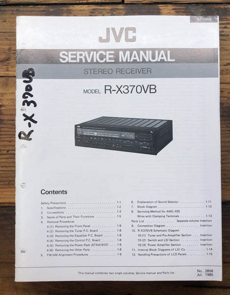 JVC RX-X370 RX-370 VB Receiver  Service Manual *Original*