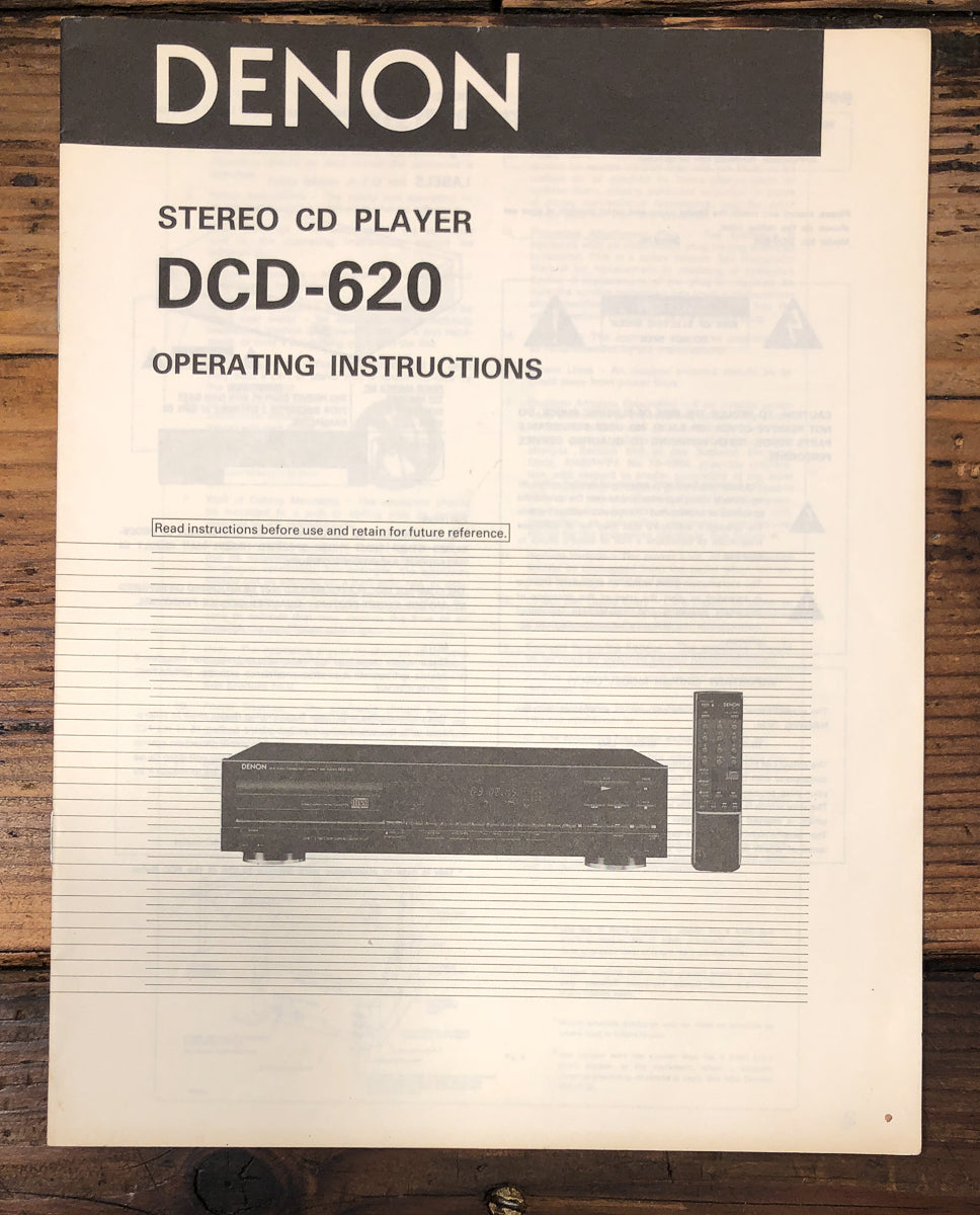 Denon DCD-620 CD Player Owners / User Manual *Original*