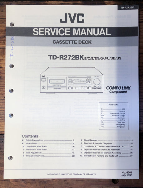 JVC TD-R272 -R272BK Cassette  Service Manual *Original*