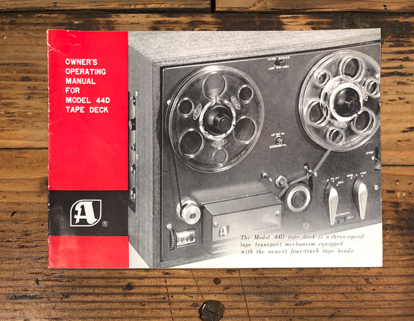 Akai Model 44D Reel to Reel / Tape Owners / User Manual *Original*