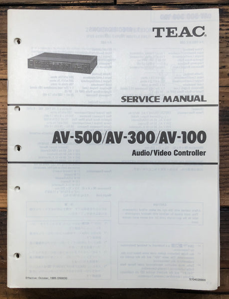 Teac AV-500 AV-300 AV-100 AV Controller  Service Manual *Original*