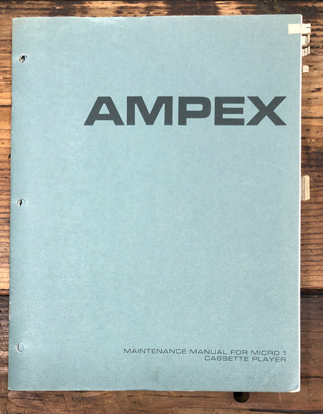 Ampex Micro 1 Cassette  Service Manual *Original*