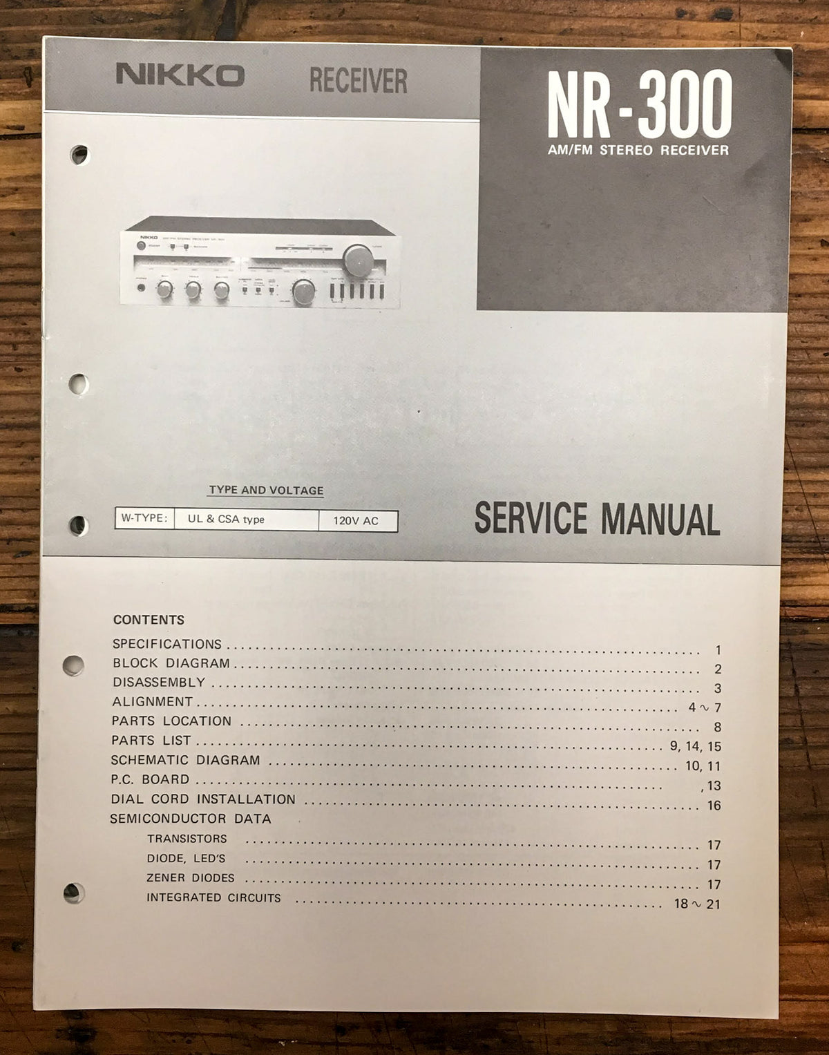 Nikko NR-300 Receiver  Service Manual *Original*
