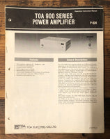 TOA A-903 -906 -912 Amplifier  Owners Manual & Schematic *Orig*