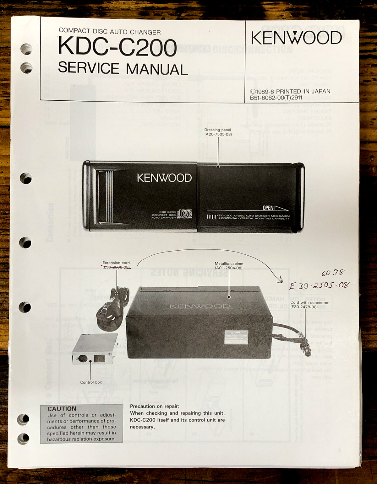 Kenwood KDC-C200 Car Stereo  Service Manual *Original*