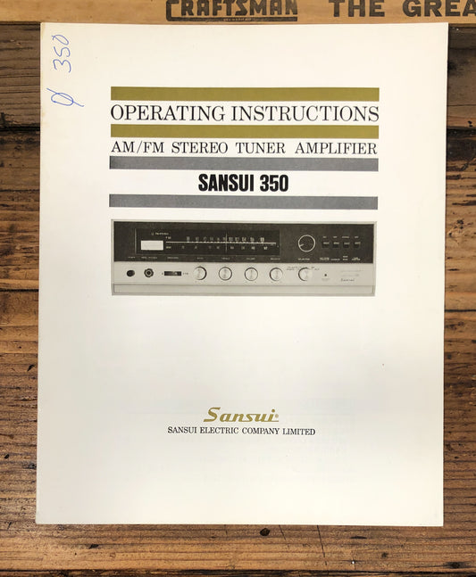 Sansui Model 350 Receiver Owners / User Manual *Original*