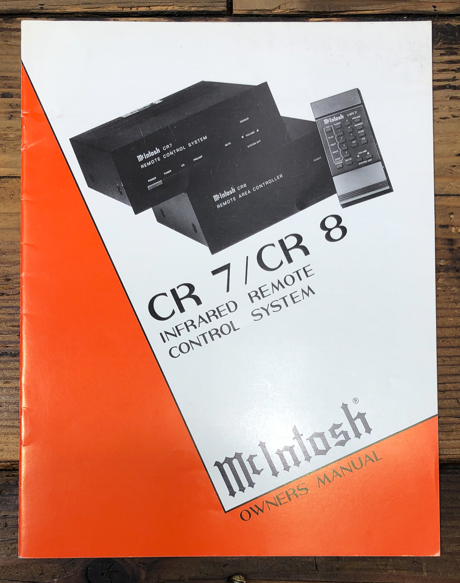 McIntosh CR 7 CR 8 Remote Control System Owners / User Manual *Original*