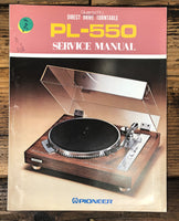 Pioneer PL-550 Record Player / Turntable Service Manual *Original*