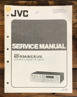 JVC KD-D3 Cassette  Service Manual *Original*