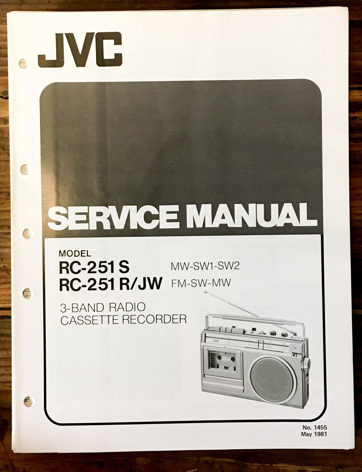 JVC RC-251S -251R -251JW Radio Service Manual *Original*