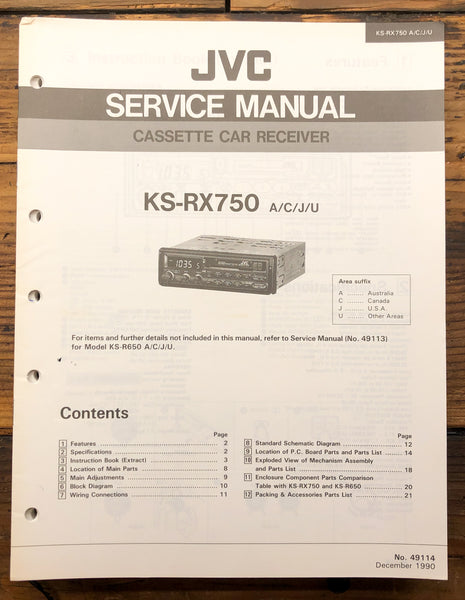 JVC KS-RX750 Receiver  Service Manual *Original*