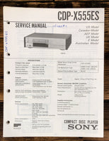 Sony CDP-X555ES CD Player  Service Manual *Original*