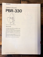 Sony PBR-330 Reflector 2 Owner / User Manual *Original*