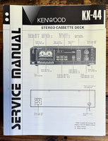 Kenwood KX-44 Cassette  Service Manual *Original*