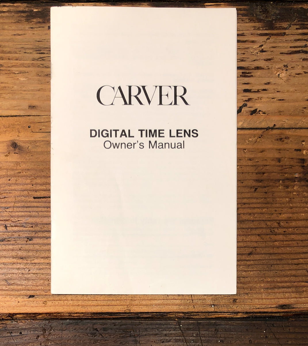 Carver Digial Time Lens Processor Owners / User Manual *Original*