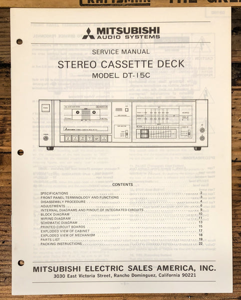 Mitsubishi DT-15C Cassette Service Manual *Original*