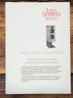 John Bowers Active1 / One Speaker Foldout Dealer Brochure  *Original*