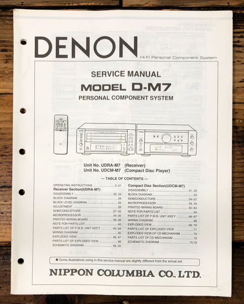Denon D-M7 Stereo  Service Manual *Original*