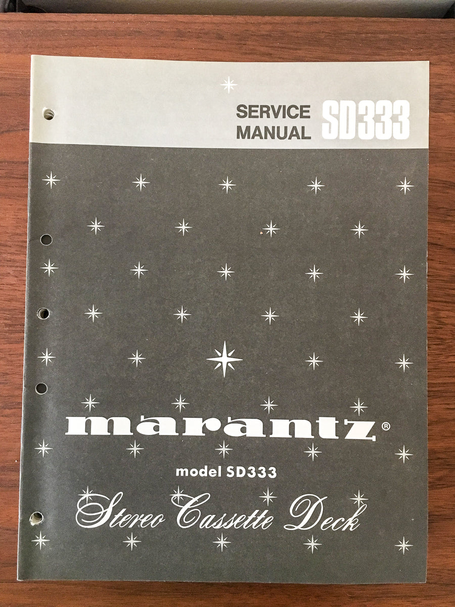 Marantz SD-333 Cassette Deck Service Manual *Original*