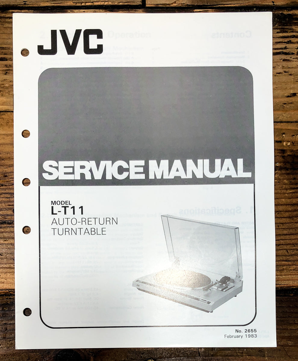 JVC L-T11 Record Player / Turntable Service Manual *Original*