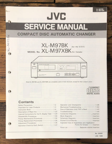 JVC XL-M97 BK XBK CD Player  Service Manual *Original*