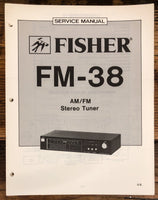 Fisher FM-38 Tuner  Service Manual *Original*