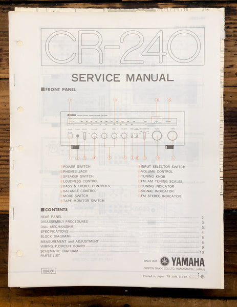 Yamaha CR-240 Receiver  Service Manual *Original*