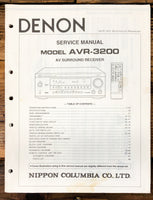 Denon AVR-3200 Receiver  Service Manual *Original*