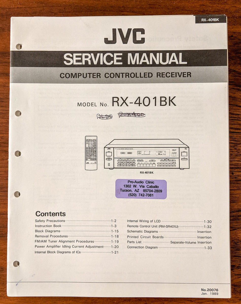 JVC R-401 BK Receiver Service Manual *Original*