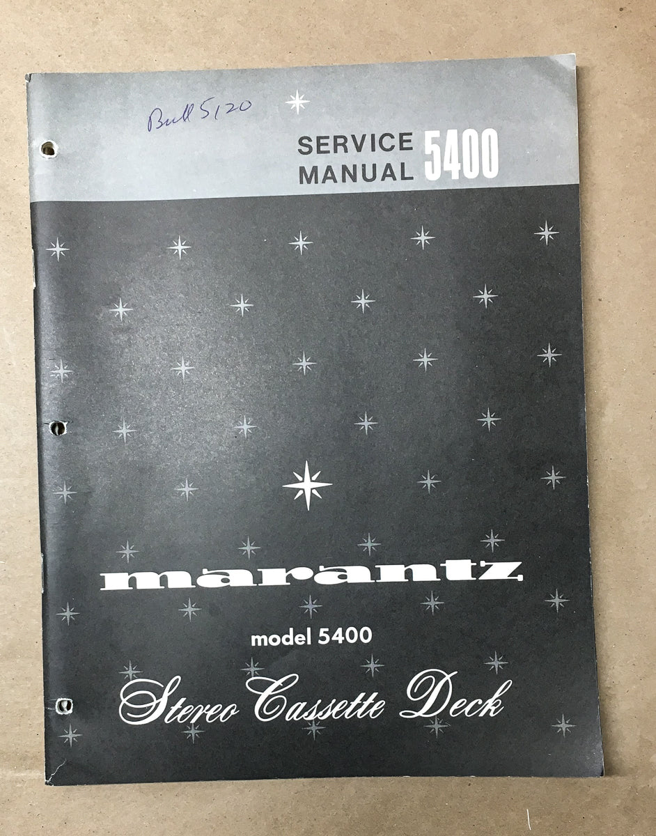 Marantz Model 5400 Cassette Service Manual *Original*