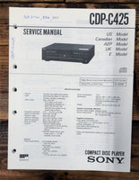 Sony CDP-C425 CD Player  Service Manual *Original*