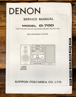 Denon D-700 Stereo  Service Manual *Original*