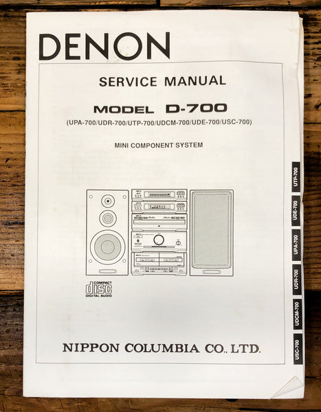 Denon D-700 Stereo  Service Manual *Original*