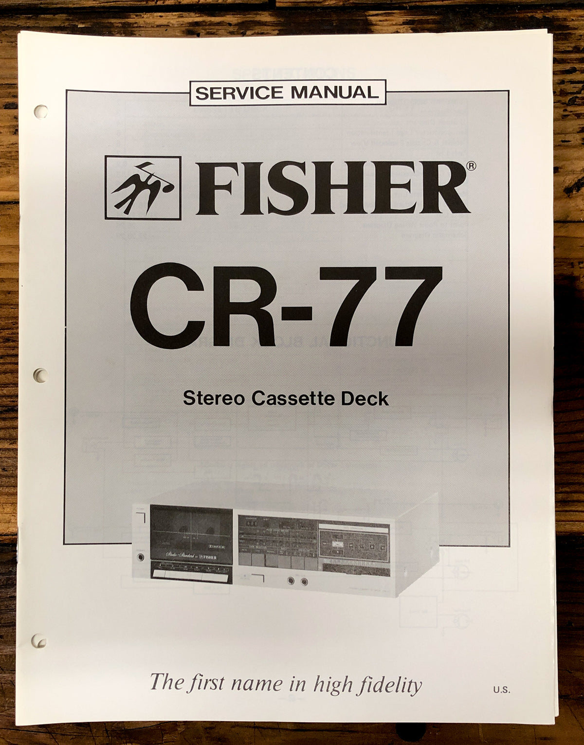 Fisher CR-77 Cassette Deck  Service Manual *Original*