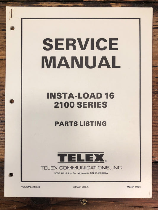 Telex  Insta-Load 16 2100 Series Projector Parts Manual *Original*