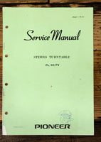 Pioneer PL-50 Record Player / Turntable Service Manual *Original*