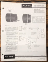 Altec HF Compression Drivers 288-8G -16G 290-4G   Service Manual *Original*