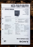 Sony HCD-F50 -F100 -FR1 Stereo  Service Manual *Original*