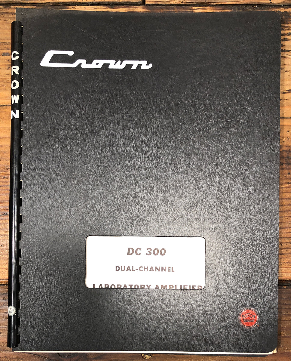 Crown DC-300 DC300 Amplifier Owners / User Manual *Original*